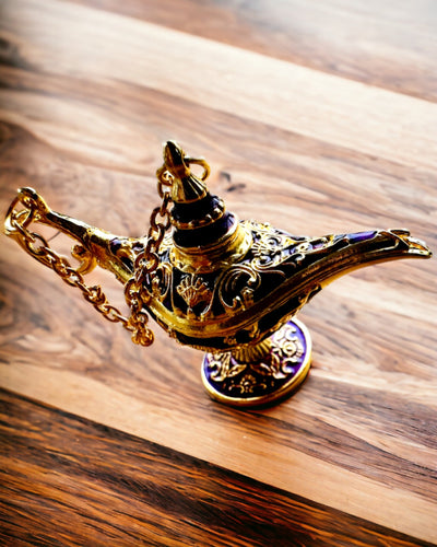 Small 4 cm Magic Aladdin Lamp, keychain, 6 color variants - Enchanted Memories, personalization with engraving