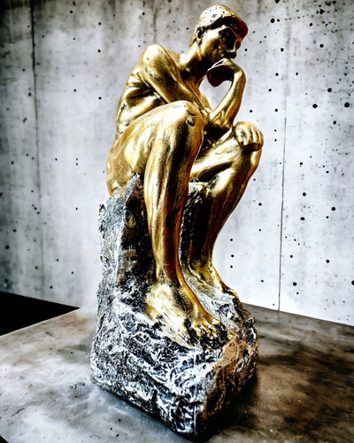 Golden Thinker - Resin Figurine, Customization with Engraving