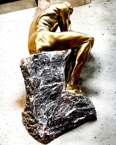 Golden Thinker - Resin Figurine, Customization with Engraving