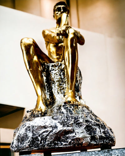 Golden Thinker - Resin Figurine, Customization with Engraving