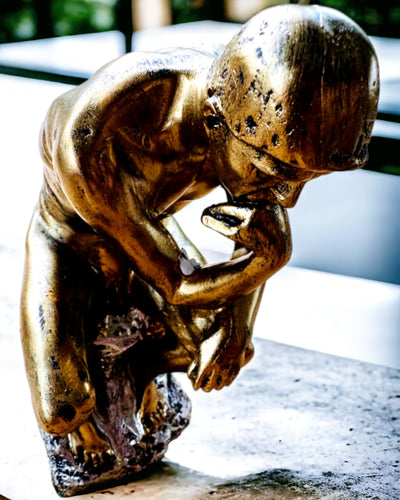 Golden Thinker - Resin Figurine, Customization with Engraving
