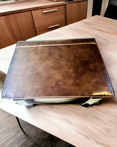 Crossbody Bag with Vintage Clock Motif - Versatile Satchel Handbag with PU Leather Texture