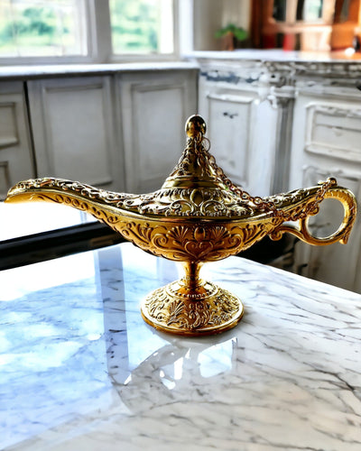Magic Aladdin Lamp with Engraving Option - Classic Gold Variant, interwoven
