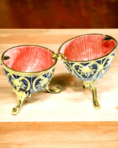 Ekskluzivno Faberge jaje - tamnoplava boja – Dekorativna kutija za nakit od emajla