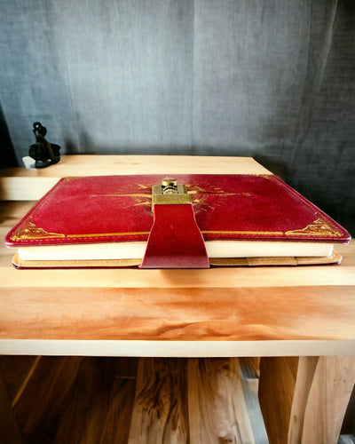 Premium Notebook with Combination Lock A5 - Vintage Style with Compass, Japanese Design, Stationery for Students and Business. Personalization with Engraving