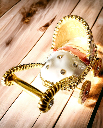 Pequeno Carrinho de Contos de Fadas para joias, tesouros - Elegância Real, personalização com gravação