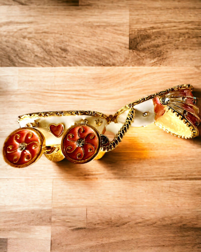 Pequeno Carrinho de Contos de Fadas para joias, tesouros - Elegância Real, personalização com gravação