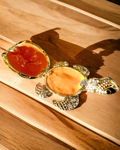 Szkatułka "Żółwiowa Rodzinka" - zelena boja, personalizacija gravurom