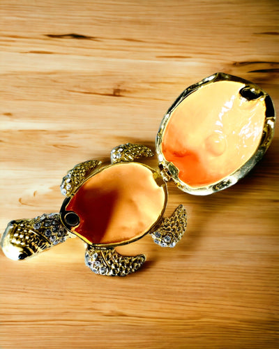 Lādīte "Bruņurupuču Ģimene" - oranža krāsa, personalizācija ar gravējumu