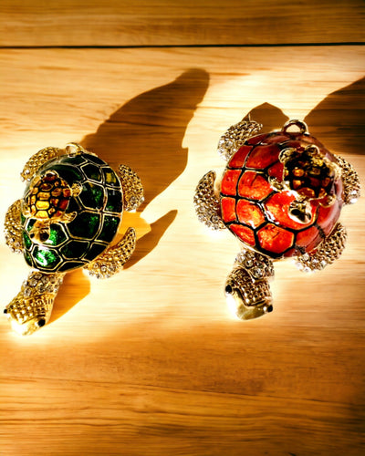 Lādīte "Bruņurupuču Ģimene" - oranža krāsa, personalizācija ar gravējumu