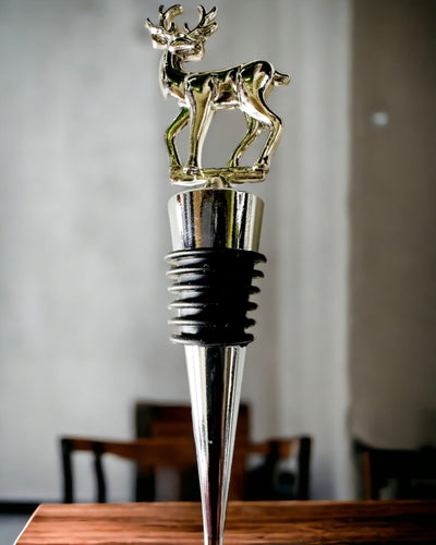 Exclusive Metal Wine Stopper with Deer - Elegant and Functional, customizable with engraving