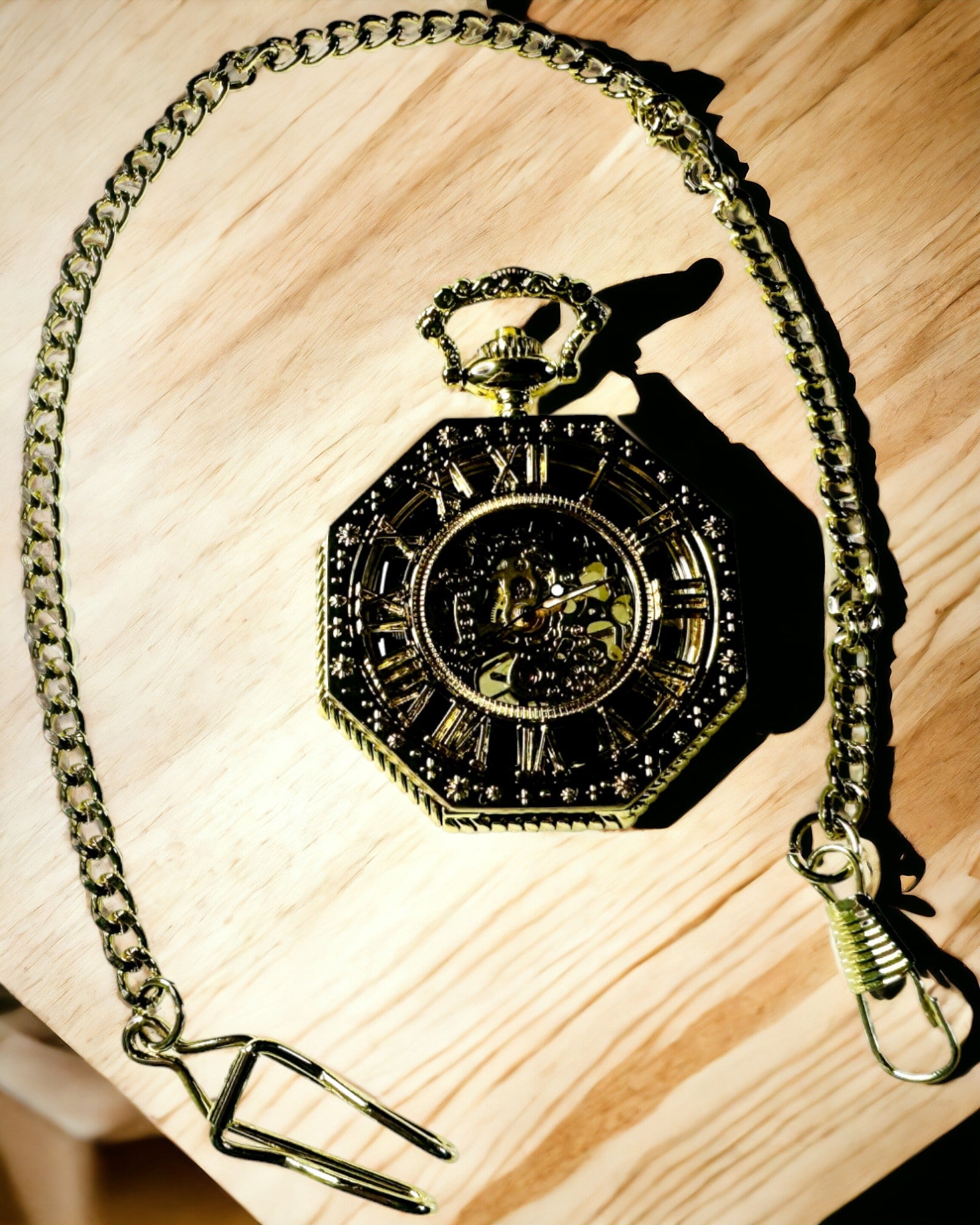 Exkluzivní Kapesní Hodinky ve Stylu Steampunk s Viditelným Mechanismem na Ciferníku - Klasická Elegance