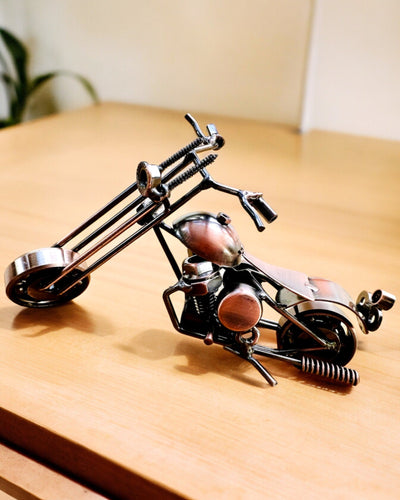 Handmade Iron Motorcycle Model, Chopper, Customization, Engraving for Gift
