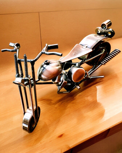 Handmade Iron Motorcycle Model, Chopper, Customization, Engraving for Gift