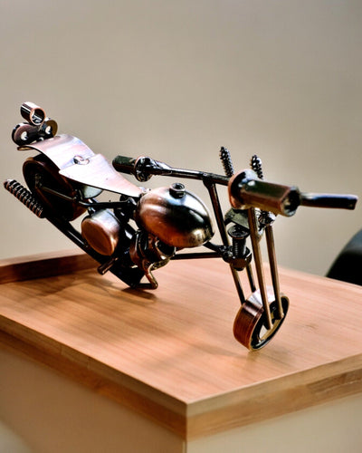Handmade Iron Motorcycle Model, Chopper, Customization, Engraving for Gift