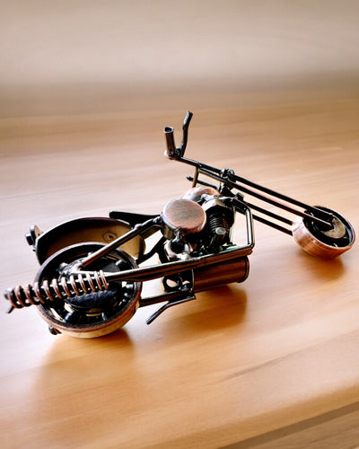 Handmade Iron Motorcycle Model, Chopper, Customization, Engraving for Gift