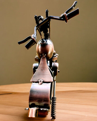 Handmade Iron Motorcycle Model, Chopper, Customization, Engraving for Gift