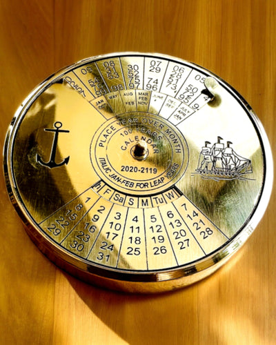 Calendar of Eternity Sea Sail – Brass 100-Year Calendar - possible engraving for a gift