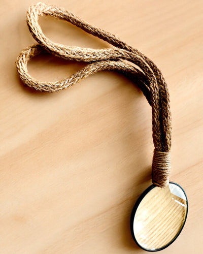 Handheld magnifying glass with artisan cord - "Indian Elegance"