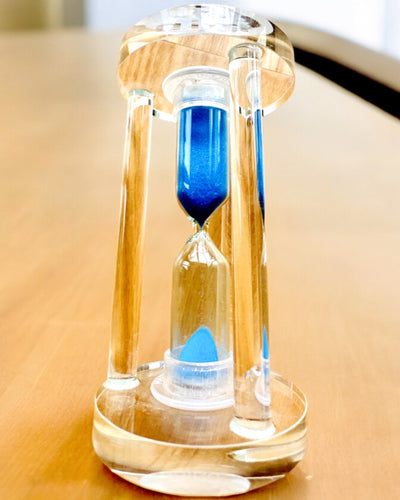 Hourglass "Blue Elegance", 10 cm in height, measures 10 minutes of time
