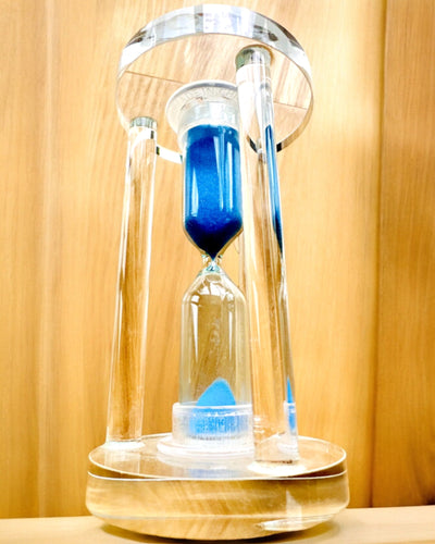 Hourglass "Blue Elegance", 10 cm in height, measures 10 minutes of time