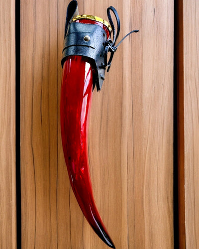Warrior's Horn Mug - Red - with Customizable Engraving