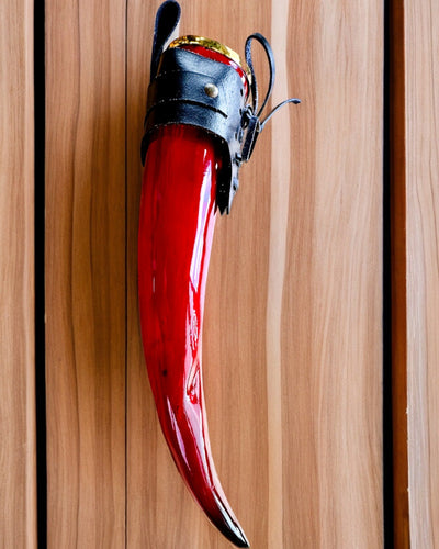 Warrior's Horn Mug - Red - with Customizable Engraving