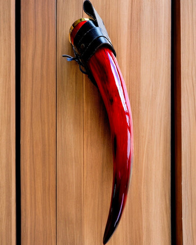 Warrior's Horn Mug - Red - with Customizable Engraving