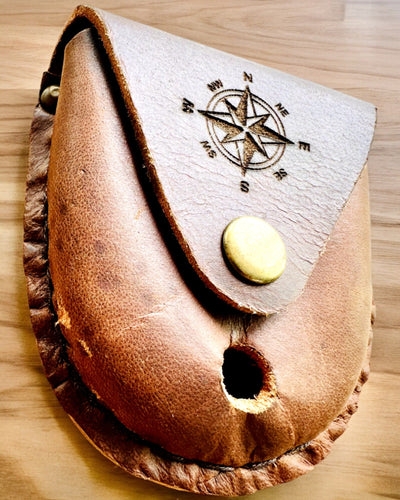 Leather Case "Explorer" - for compact compass or pocket watch - personalization with engraving available