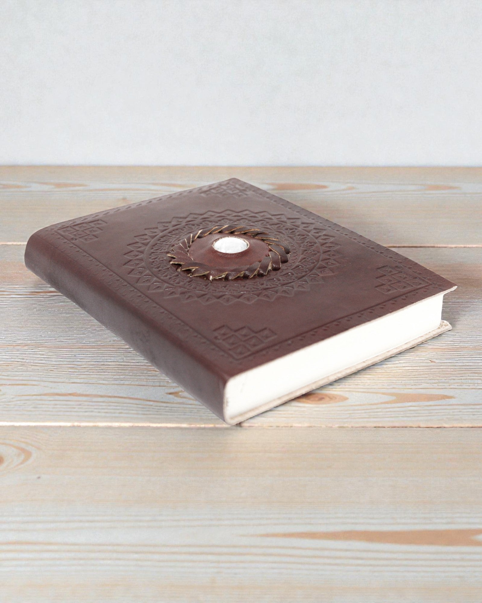 Leather Notebook Moonstone Luna Aura – 17 × 12 cm