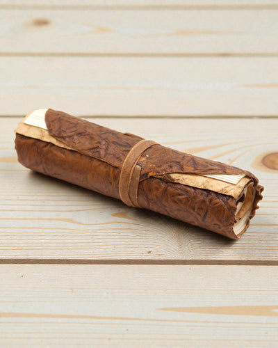 Roll-up Leather Travel Notebook – Natural (21 x 15 cm)