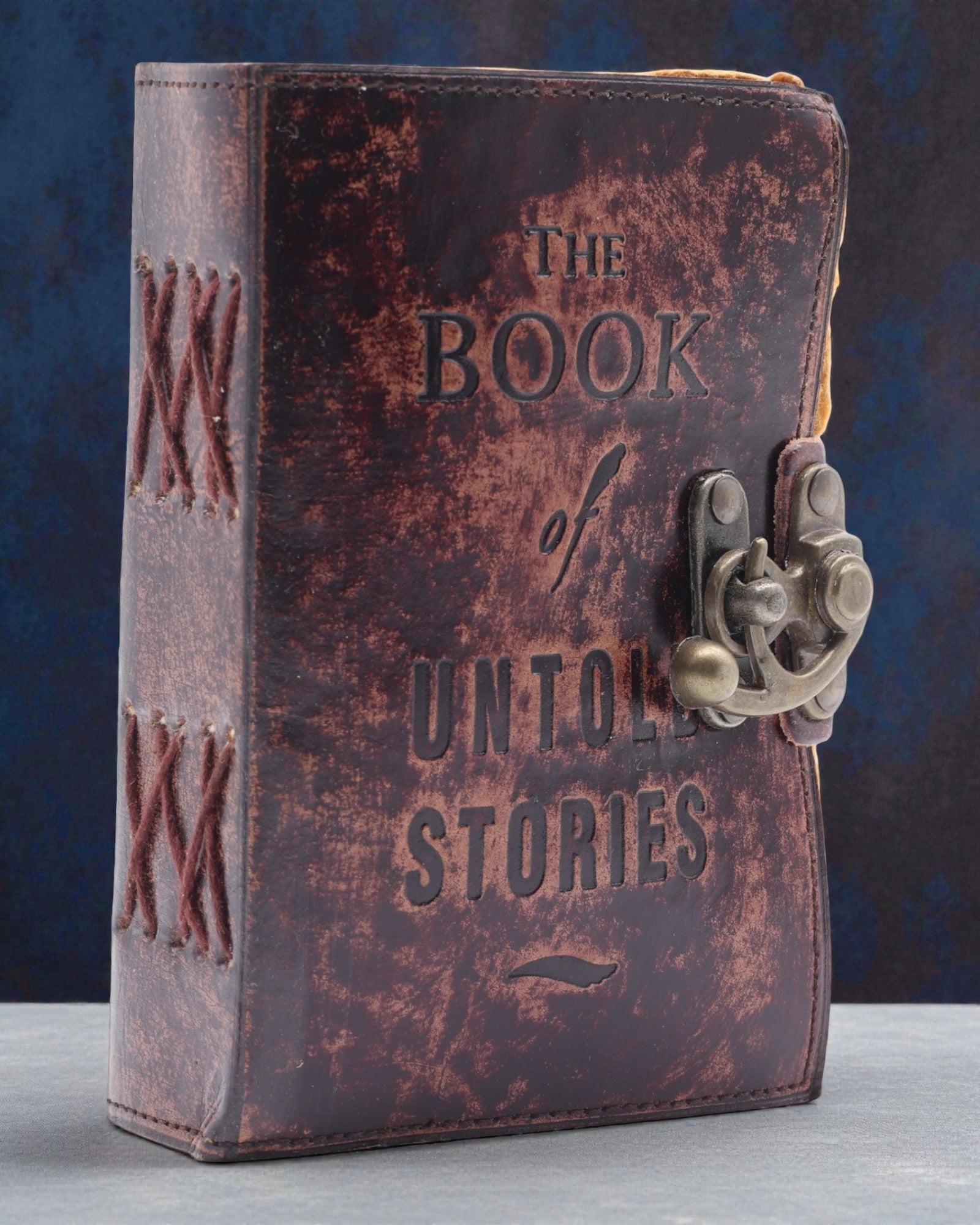 Antiqua Stories – leather notebook with aged pages 15 × 10 cm, The Notes of Untold Stories