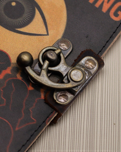 Шкіряний друкований записник – Припини безкінечне гортання поганих новин - 17.8x12.7 cm