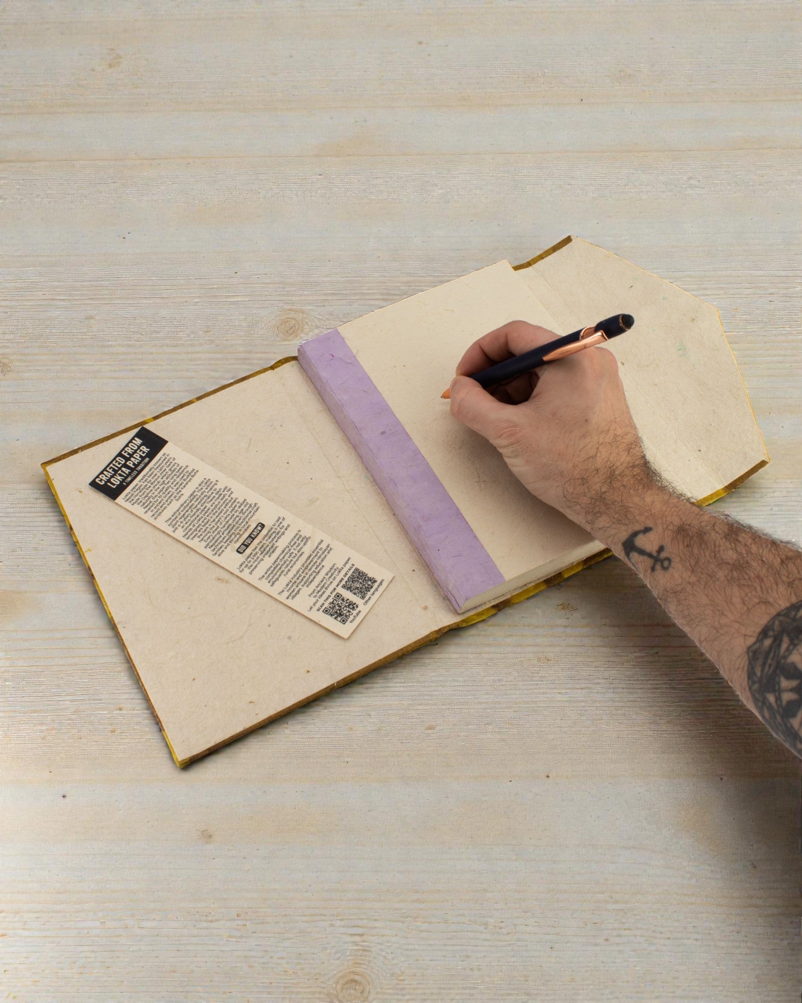 Velký loktový zápisník Odvážné květy – olivový (45 listů, 21 × 15 cm)