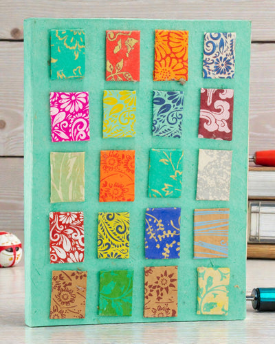 Umjetnička bilježnica Lokta Mosaic – Mini pločice tirkizne boje (45 listova, 21 x 15 cm)