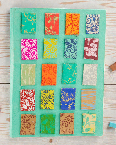 Umjetnička bilježnica Lokta Mosaic – Mini pločice tirkizne boje (45 listova, 21 x 15 cm)