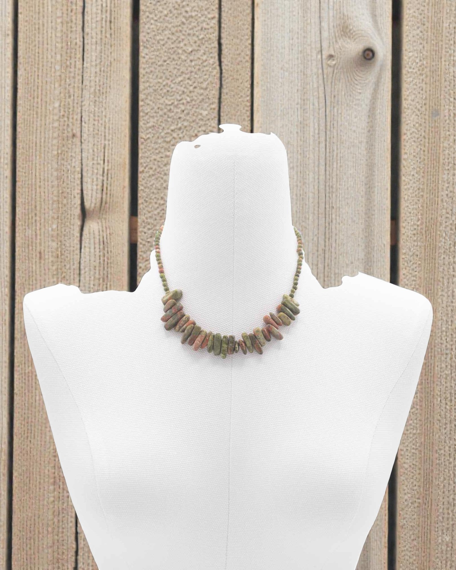Longstone Gem Necklace - Moss Agate