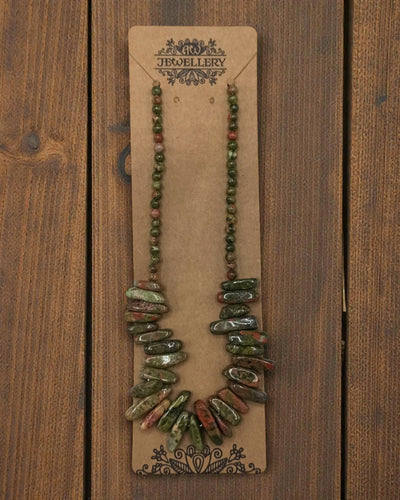 Longstone Gem Necklace - Moss Agate