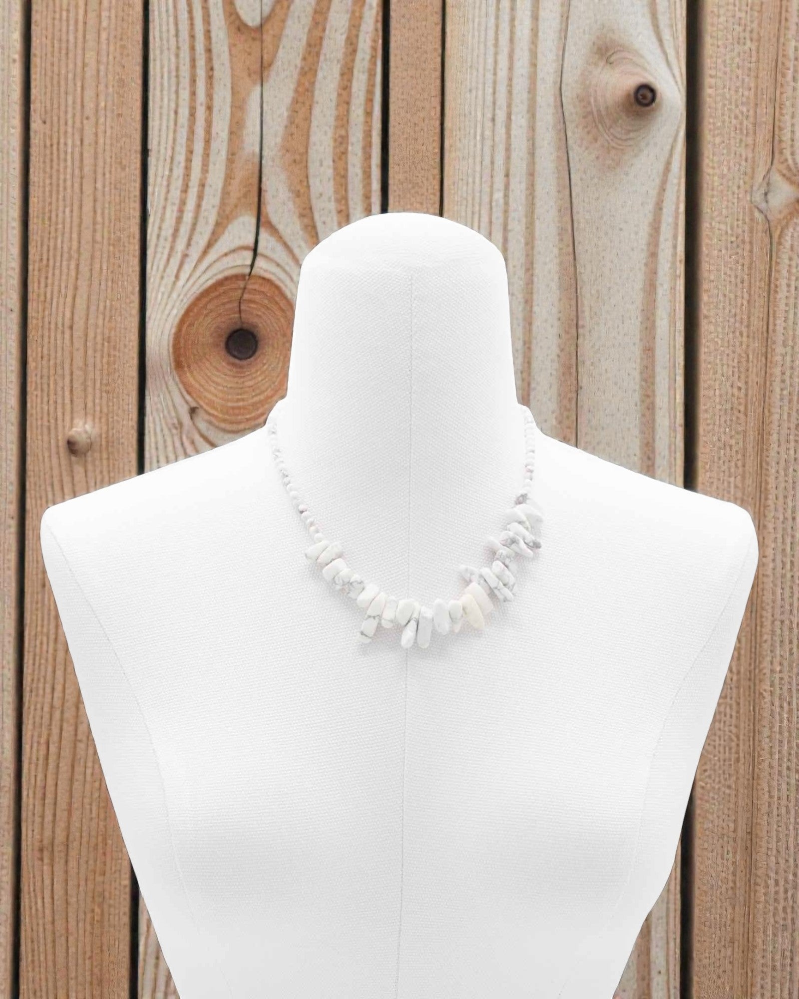 Longstone Gem Necklace - White Jasper