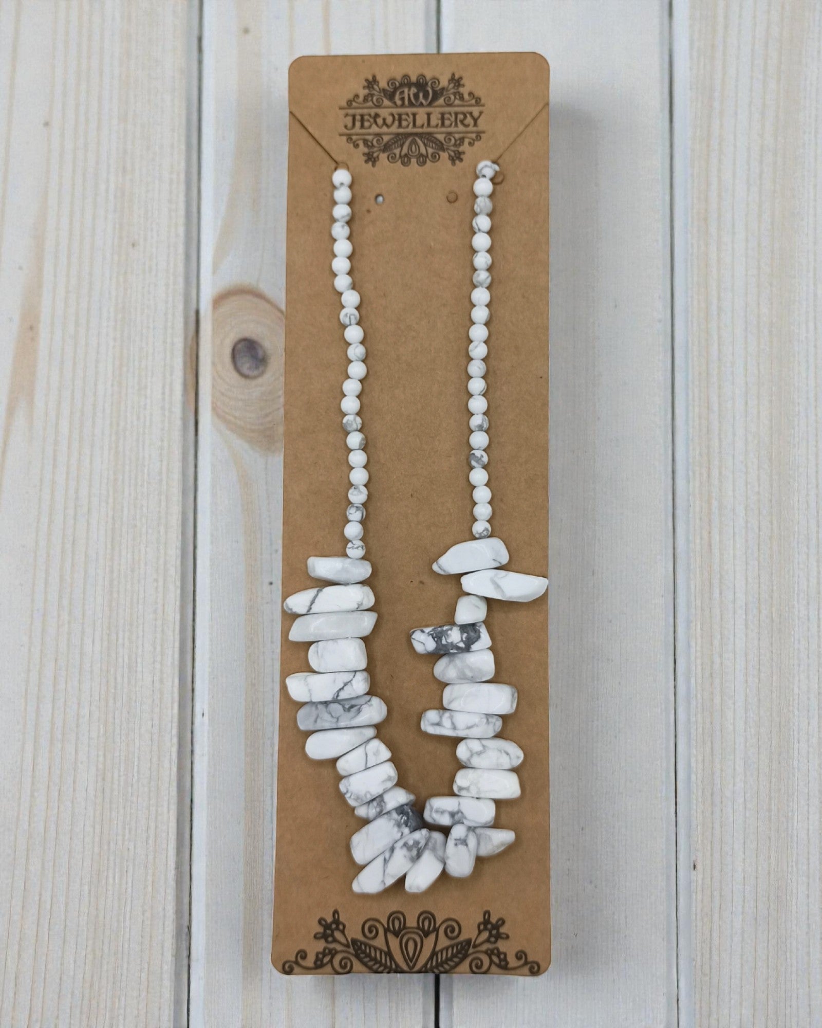 Longstone Gem Necklace - White Jasper