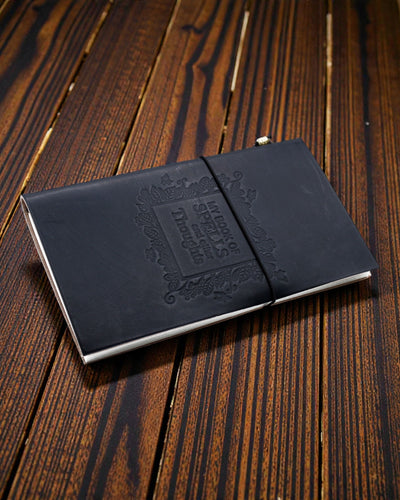 Ručno izrađen kožni dnevnik – Moje bilješke o čarolijama i druge misli – crna