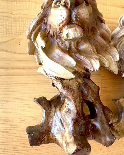"Lion's Courage" - Resin Figurine, 28 cm tall, with engraving option for a gift