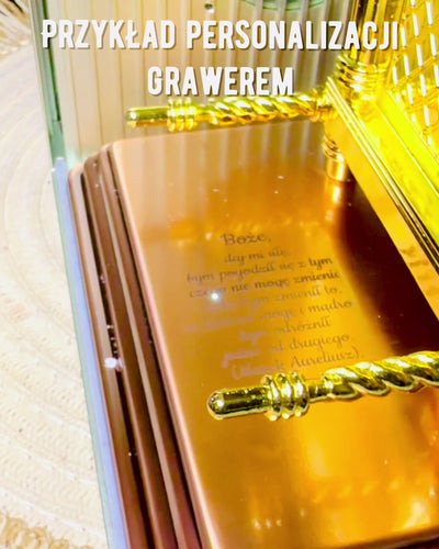 Réplica del Arca de la Alianza Dorada, Figura Decorativa del Arca con Soporte de Cobre, Inspiración Jerusalén, 18x10x12 cm