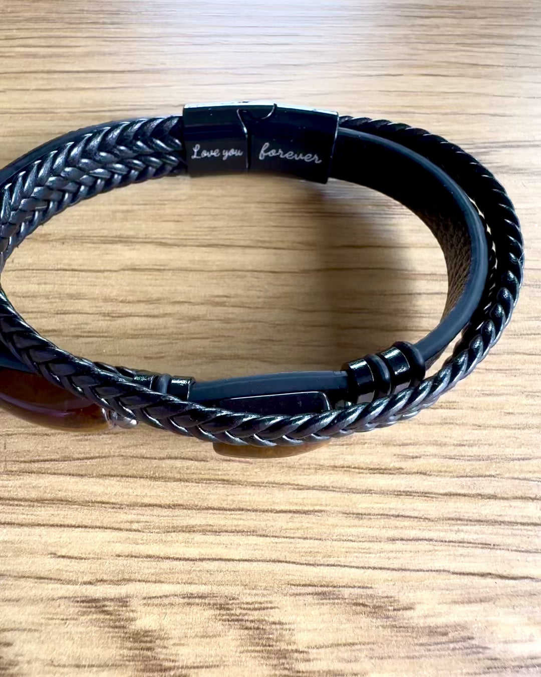 Brățară Bărbătească Magnetic Love – din piele cu posibilitatea personalizării prin gravură pentru cadou