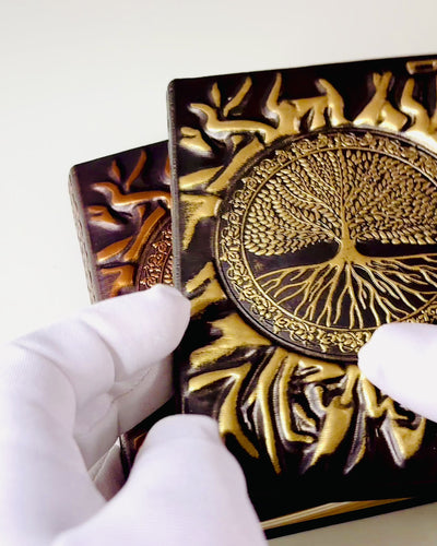 Vintage Diary "Tree of Life" A6 - Elegant Embossed Faux Leather Cover, 100 Pages
