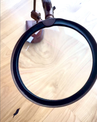 Craft magnifying glass "Royal Magnifier" with stand and adjustable holder - customizable with engraving for a gift