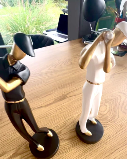 Golfer Figurine "Swing Elegance", 24 cm in height, decorative with engraving option for a gift
