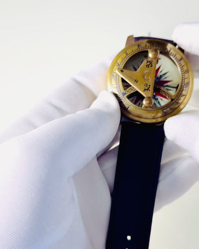 Sundial with Compass - Handcrafted, Authentic Craftsmanship, Engraving Available