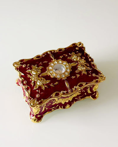 „Szkatułka“, papuošalų organizatorius vintage stiliumi – metalinė lobio dėžutė su dekoratyviniais elementais