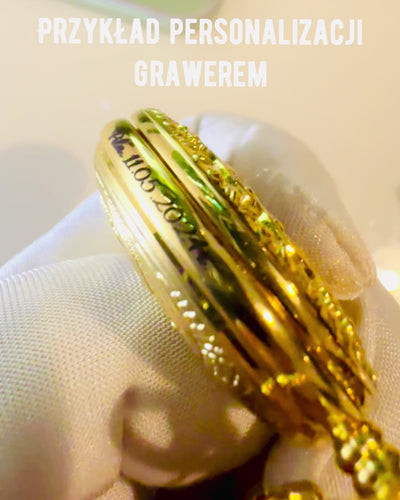 "Złoty Majestat" - Prabangus Mechaninis Kišeninis Laikrodis su Permatomu Branduoliu. Personalizavimas graviravimu